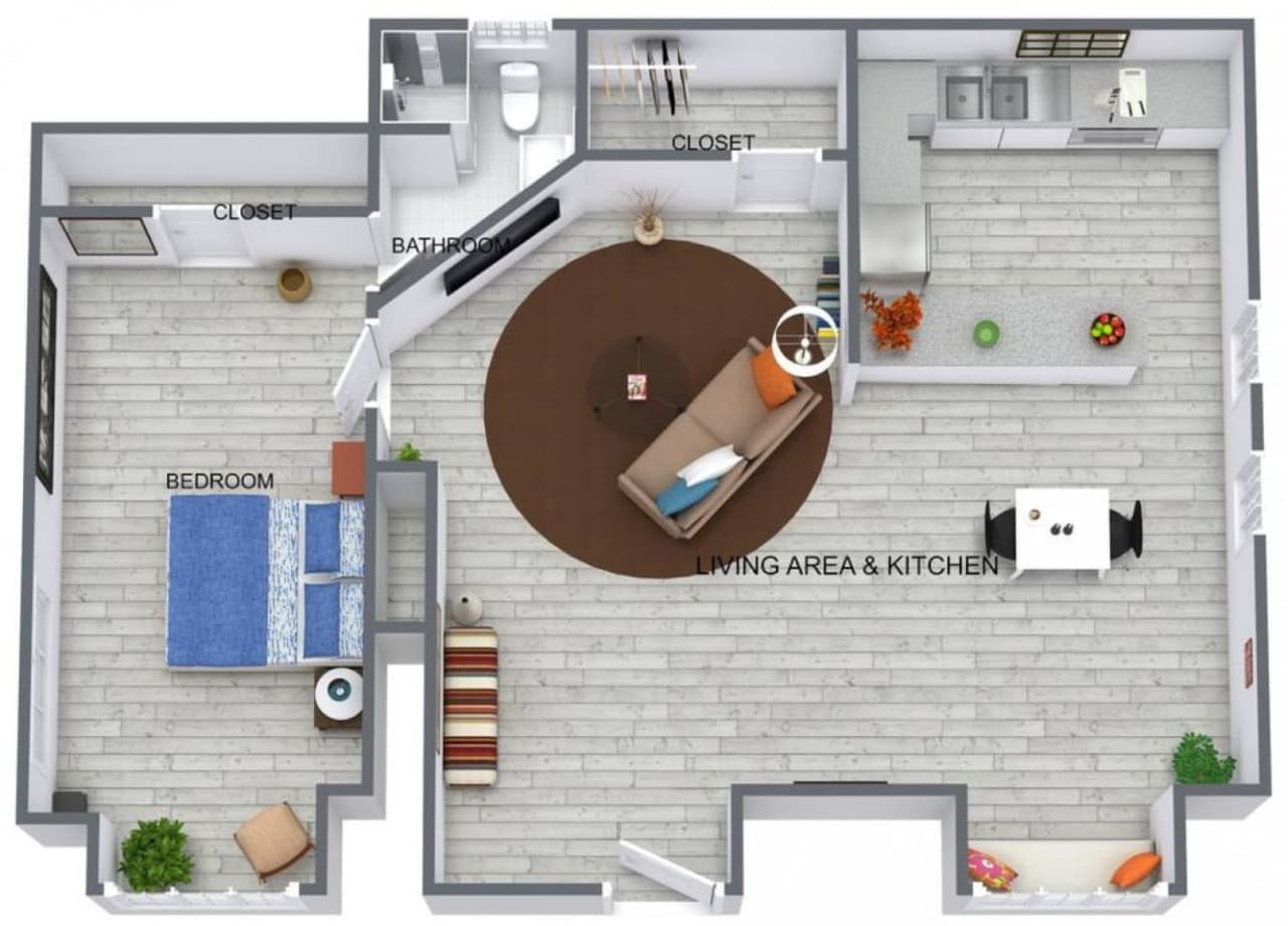 Floor plan— so you can visualize how you can move through your space.