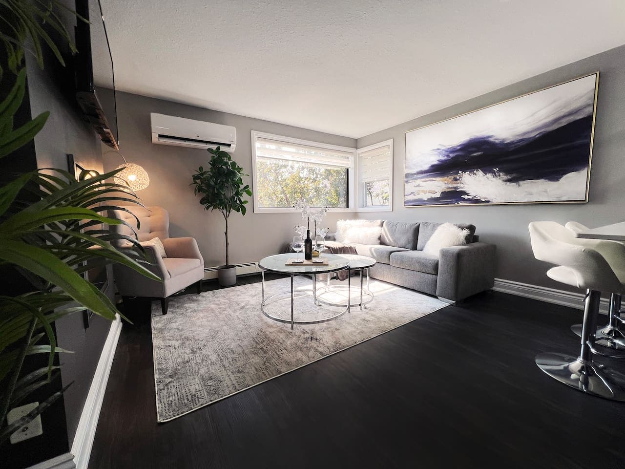 Kick back, relax, and make yourself at home in this stylish and cozy living space.