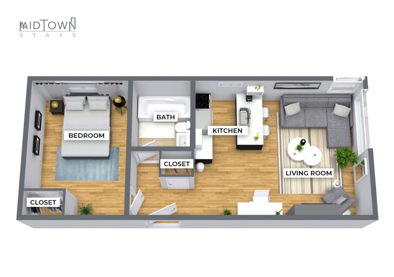 Get a better picture of the space with our floor plan. Please note: Furniture may vary