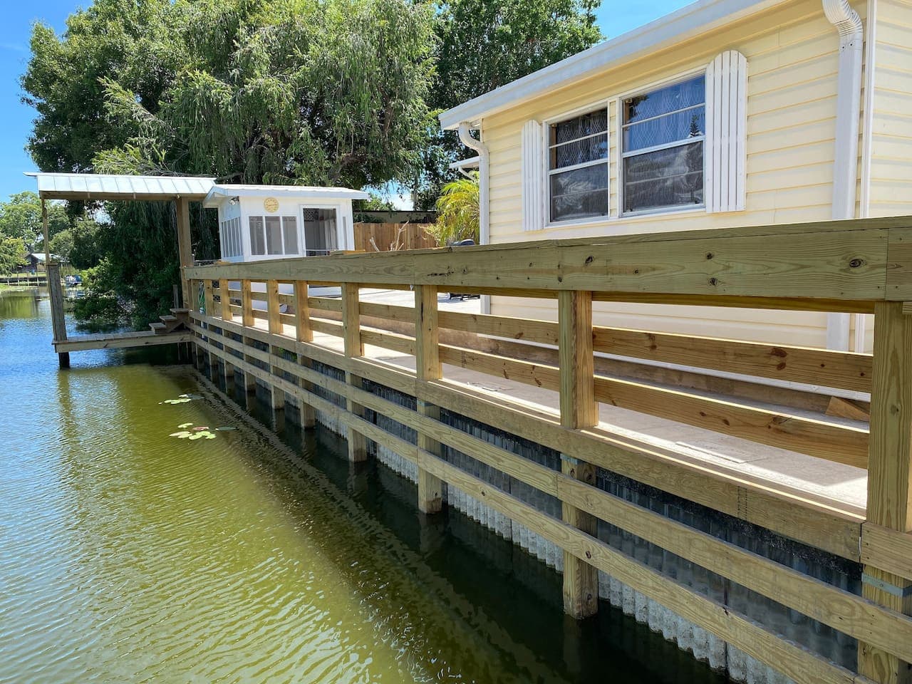 The launchpad to liquid fun. Warning: May lead to spontaneous fishing, swimming, or just lounging with legs dangling over the edge.