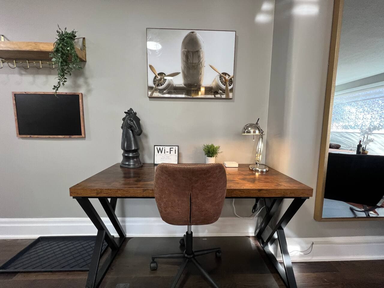 A dedicated workspace is included, perfect for getting things done during your stay.