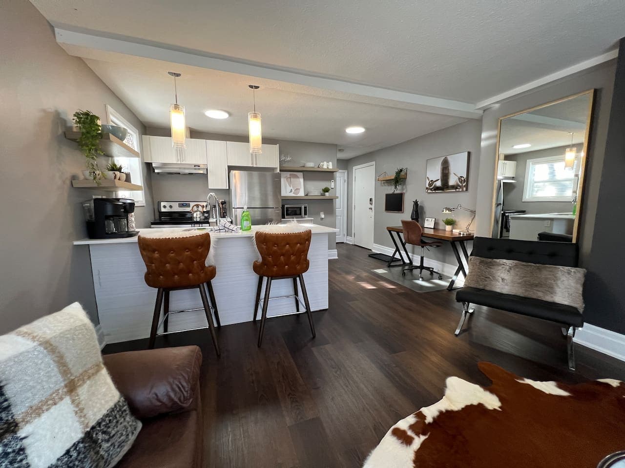 Spacious living and dining area, perfect for relaxing or entertaining.