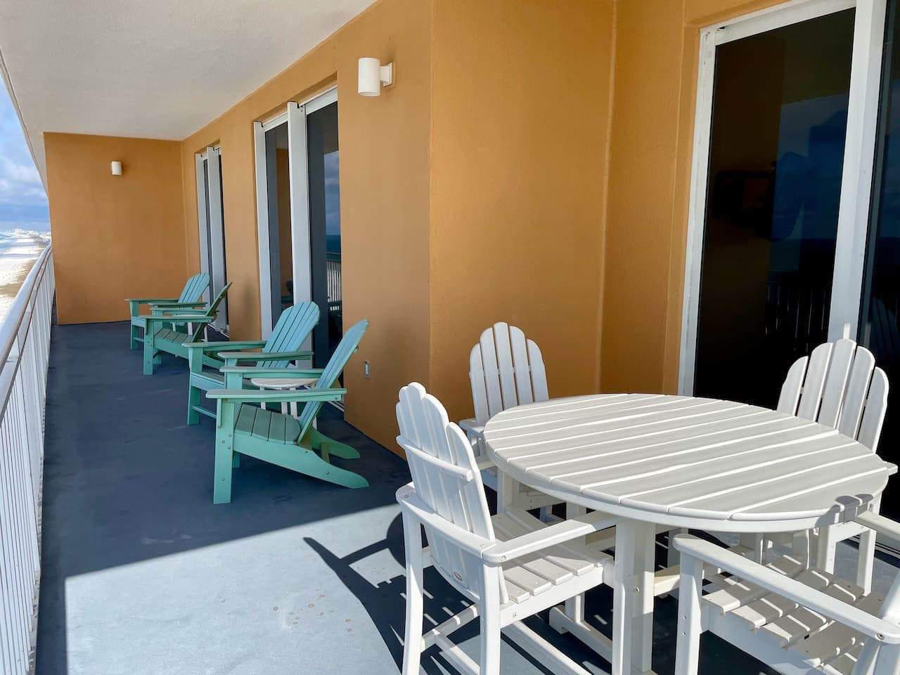 Outdoor seating with the beach in sight, perfect for quiet mornings or sunset chats.