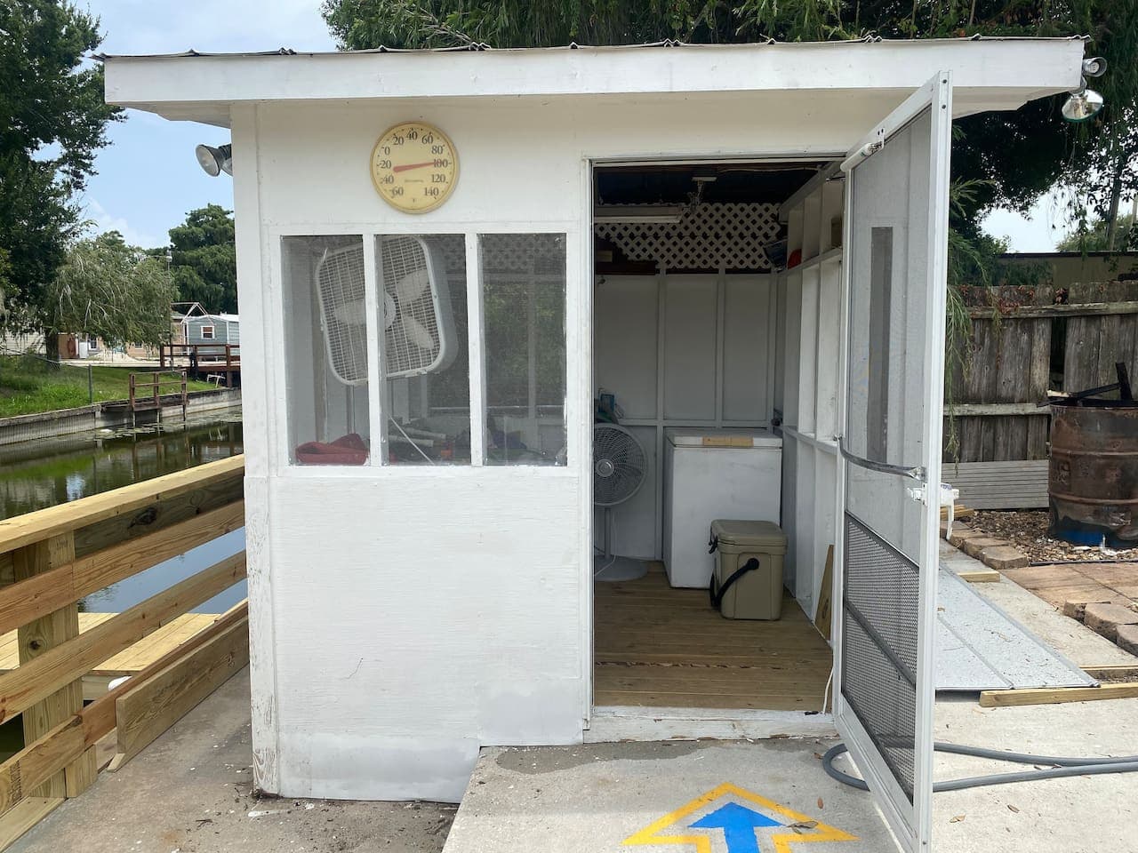 A dedicated fish cleaning room with a freezer to store your catch.