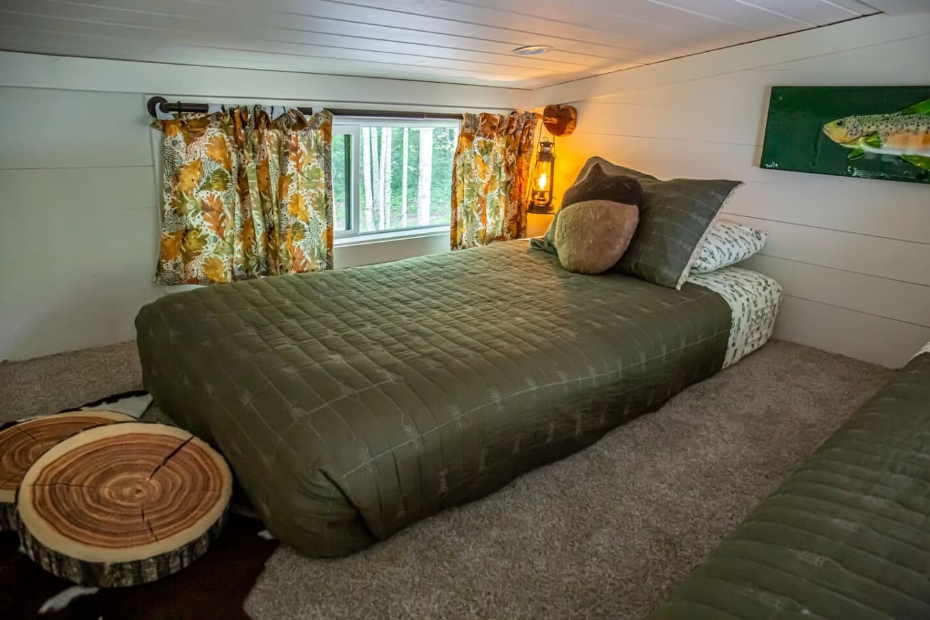 Adorable acorn and tree stump pillows—bringing a touch of woodland whimsy to your stay.