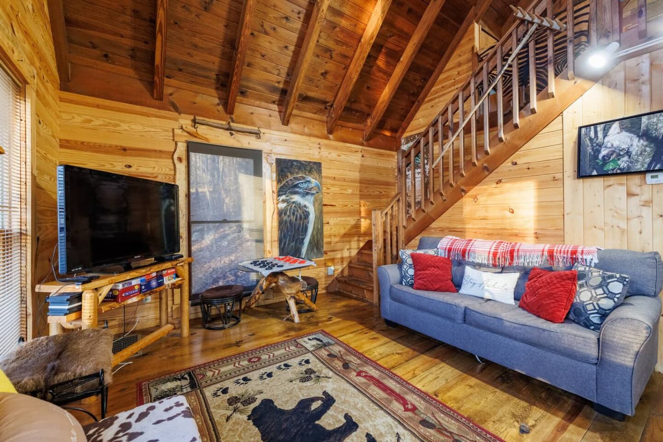 Cozy seating area with Smart TV for binge-watching your favorite shows.