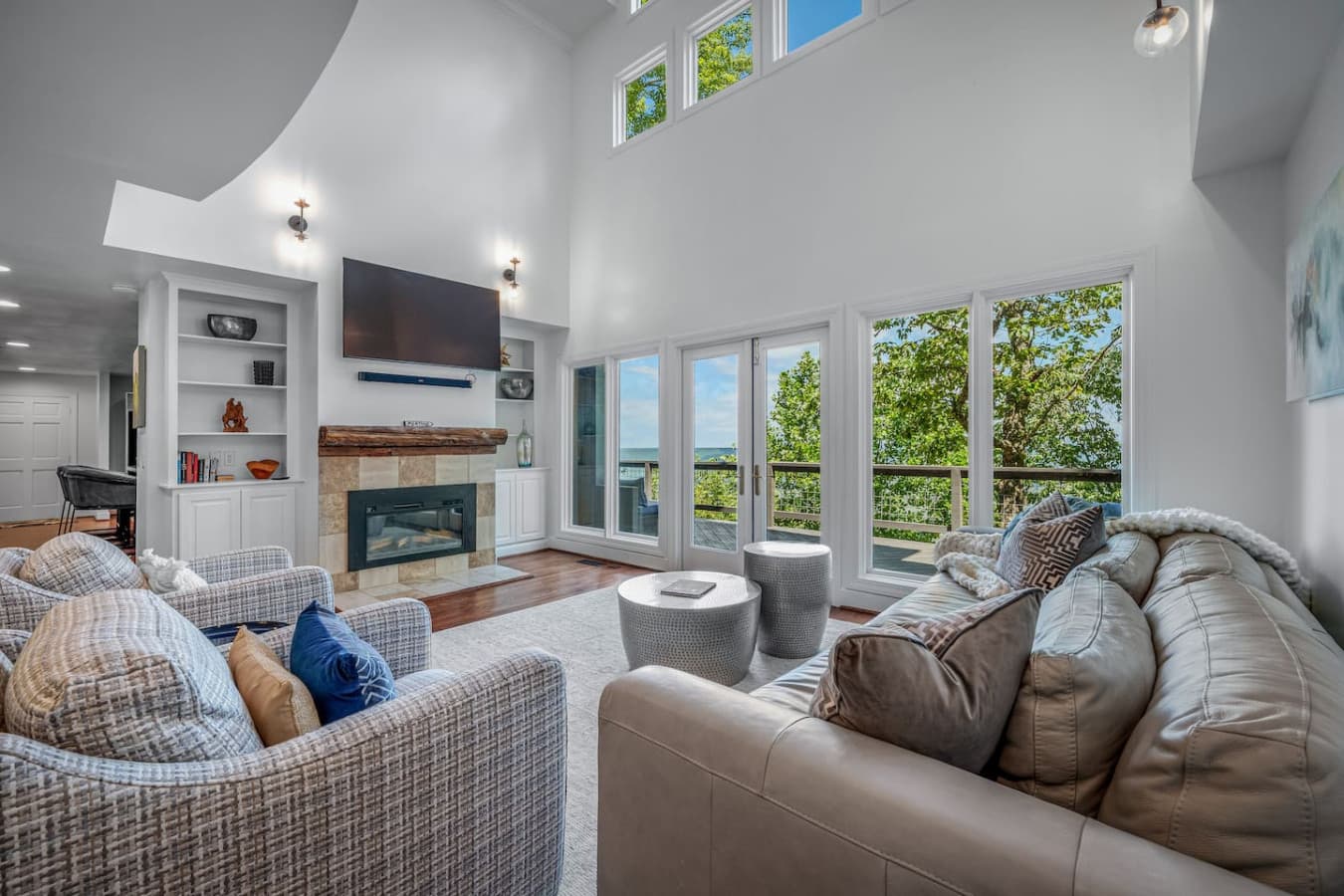 Unwind by the fireplace and take in endless mountain and sunset views from every window.