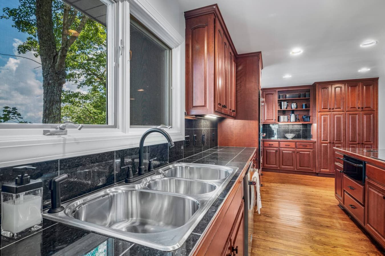 Spacious and well-maintained area for cooking.