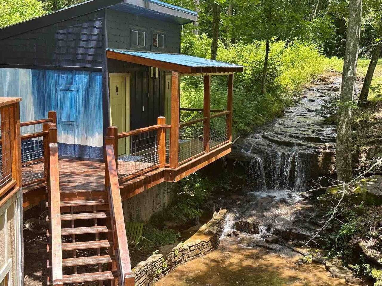 The bathhouse includes an additional shower, toilet, and sink on each side available for guest use during their stay. Each home also has its own private full bathroom.