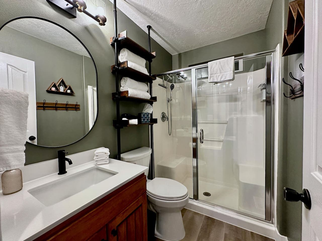 Elegant and practical, our bathroom is stocked with thoughtful amenities to enhance your stay.