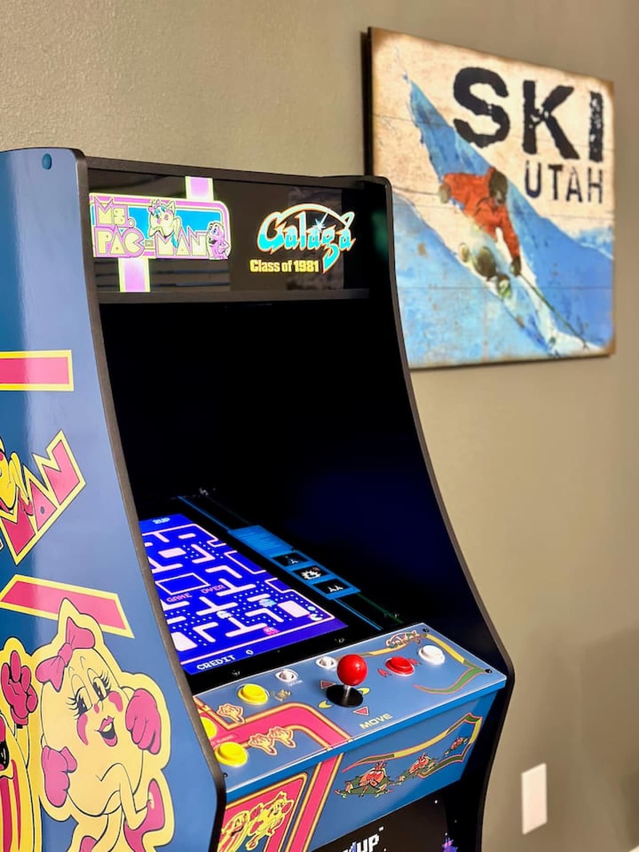Step back in time for some retro gaming fun with our stand up arcade machine.