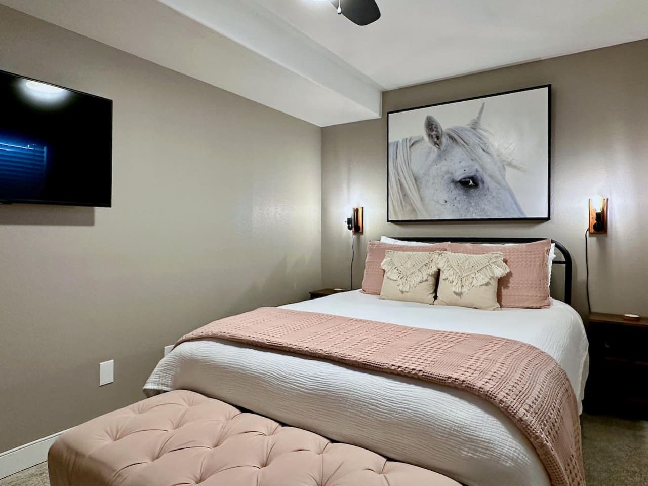 Put your feet up and watch your favorite movie after a day in the outdoors. All our bedrooms have TVs that have Roku streaming with guest mode so you can log in to any streaming service