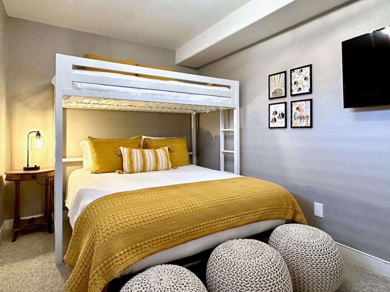 Put your feet up and watch your favorite movie after a day in the outdoors. All our bedrooms have TVs that have Roku streaming with guest mode so you can log in to any streaming service