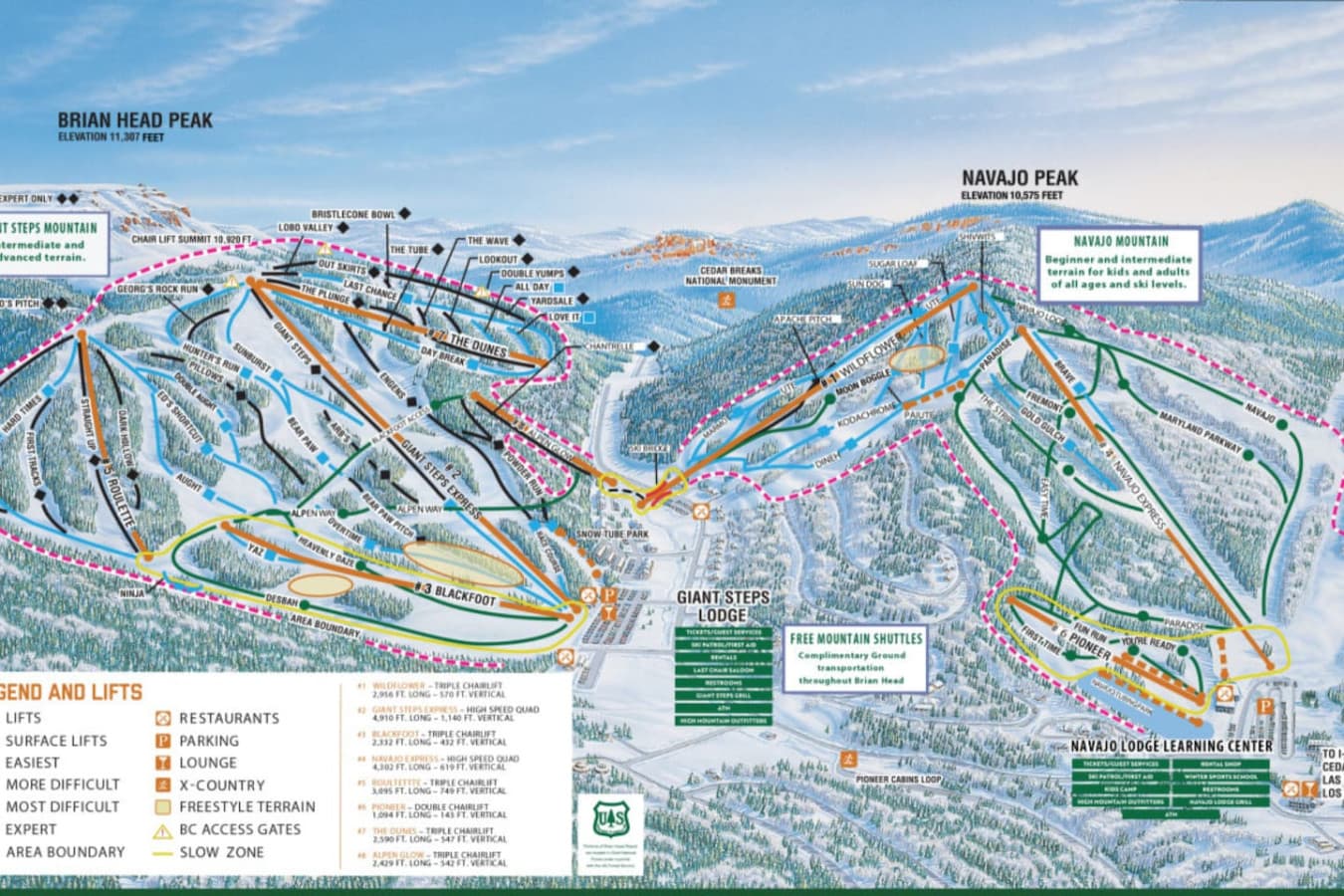 Enough ski trails for the whole family nearby at Brian Head Peak
