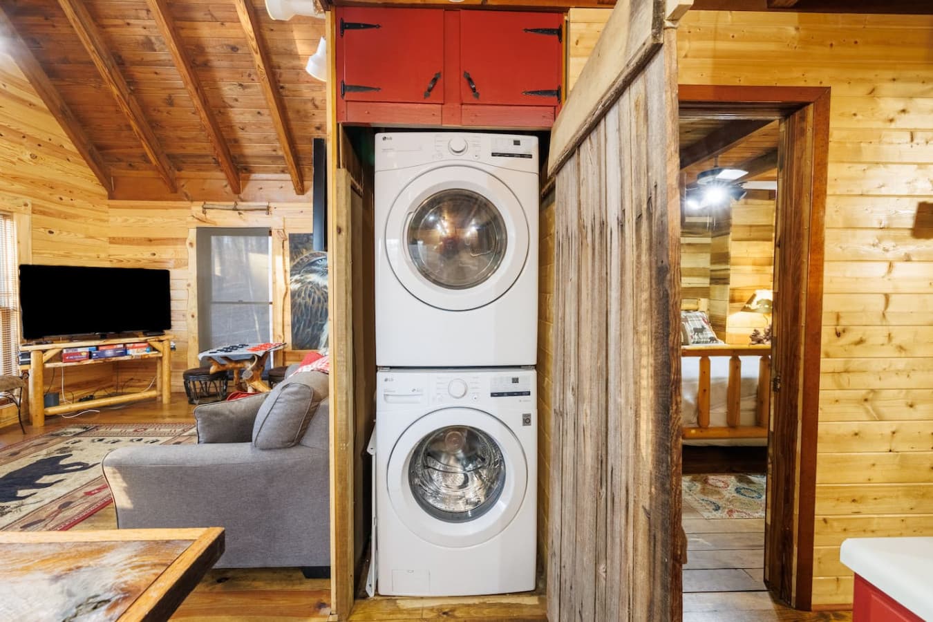 Washer/Dryer across from Kitchen.
