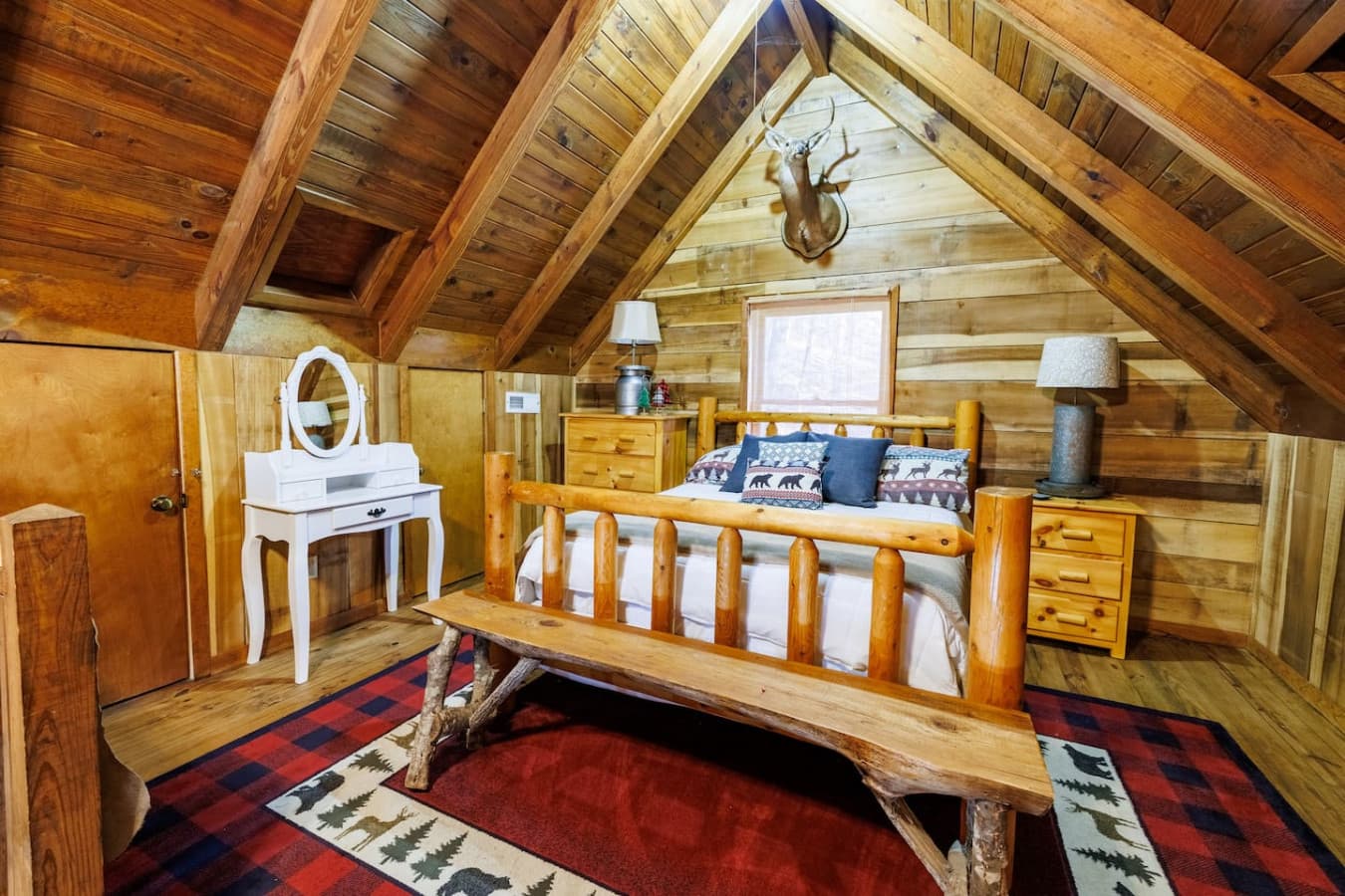 A cozy loft hideaway perfect for peaceful rest or curling up with a good book.