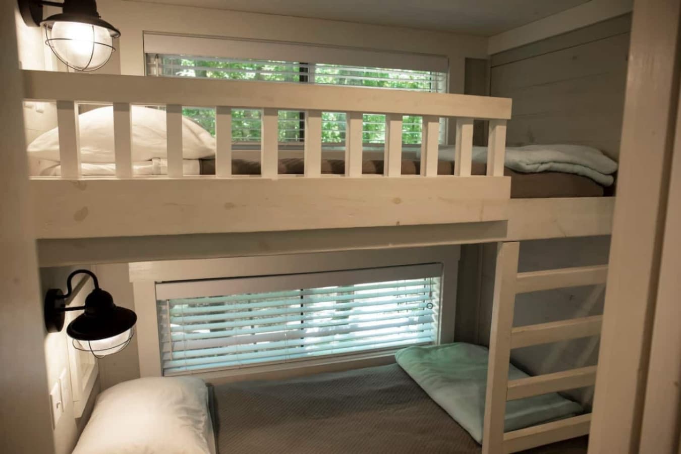 In the hallway, you'll find twin-size bunk beds with a convenient cubby.
