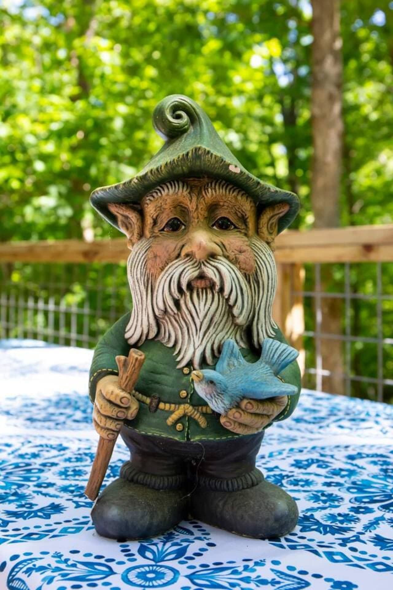 A friendly gnome to welcome you to the woods.