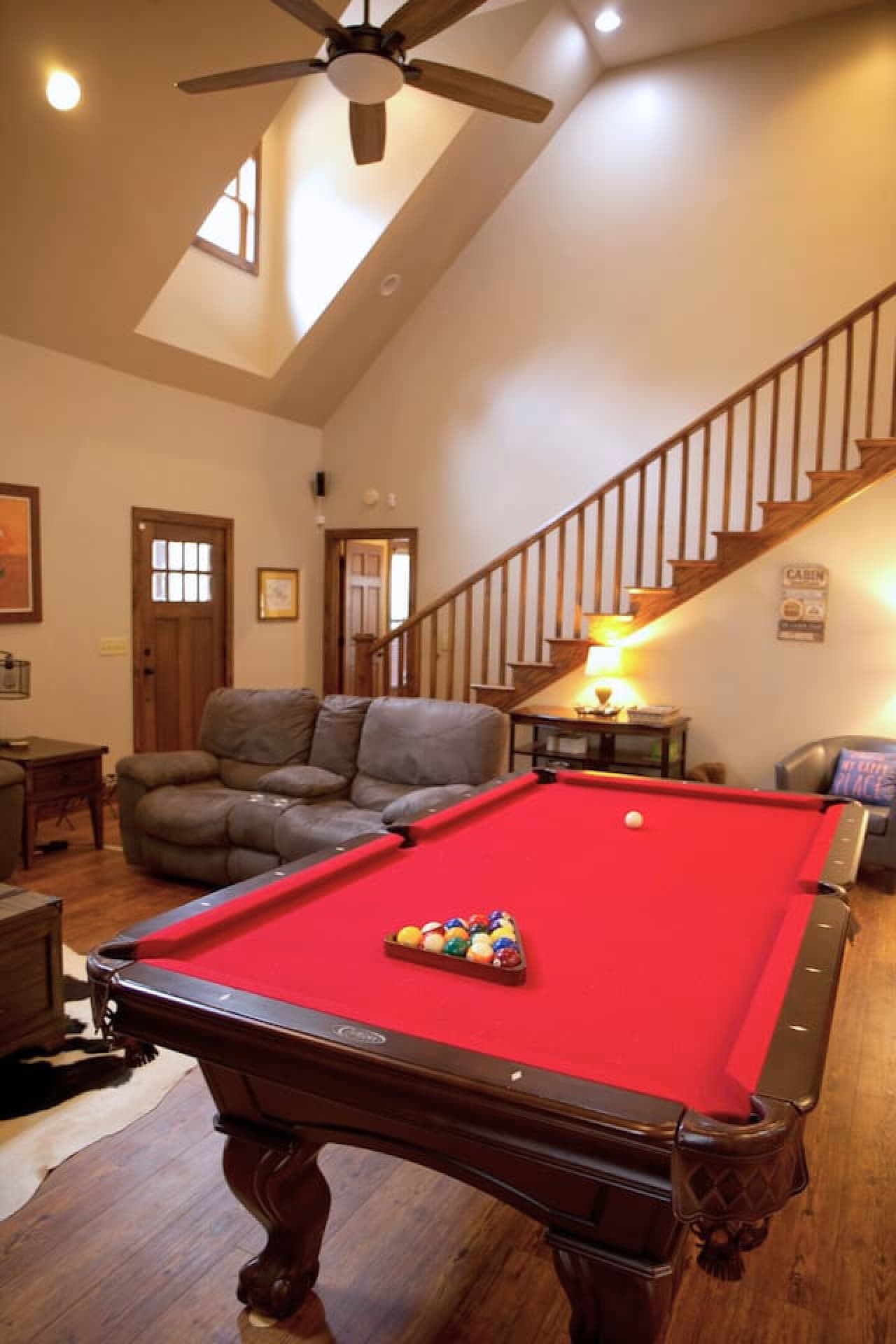 Relax on the sofas by the gas fireplace and enjoy a game of pool or ping pong, or watch your favorite shows on the smart TV.