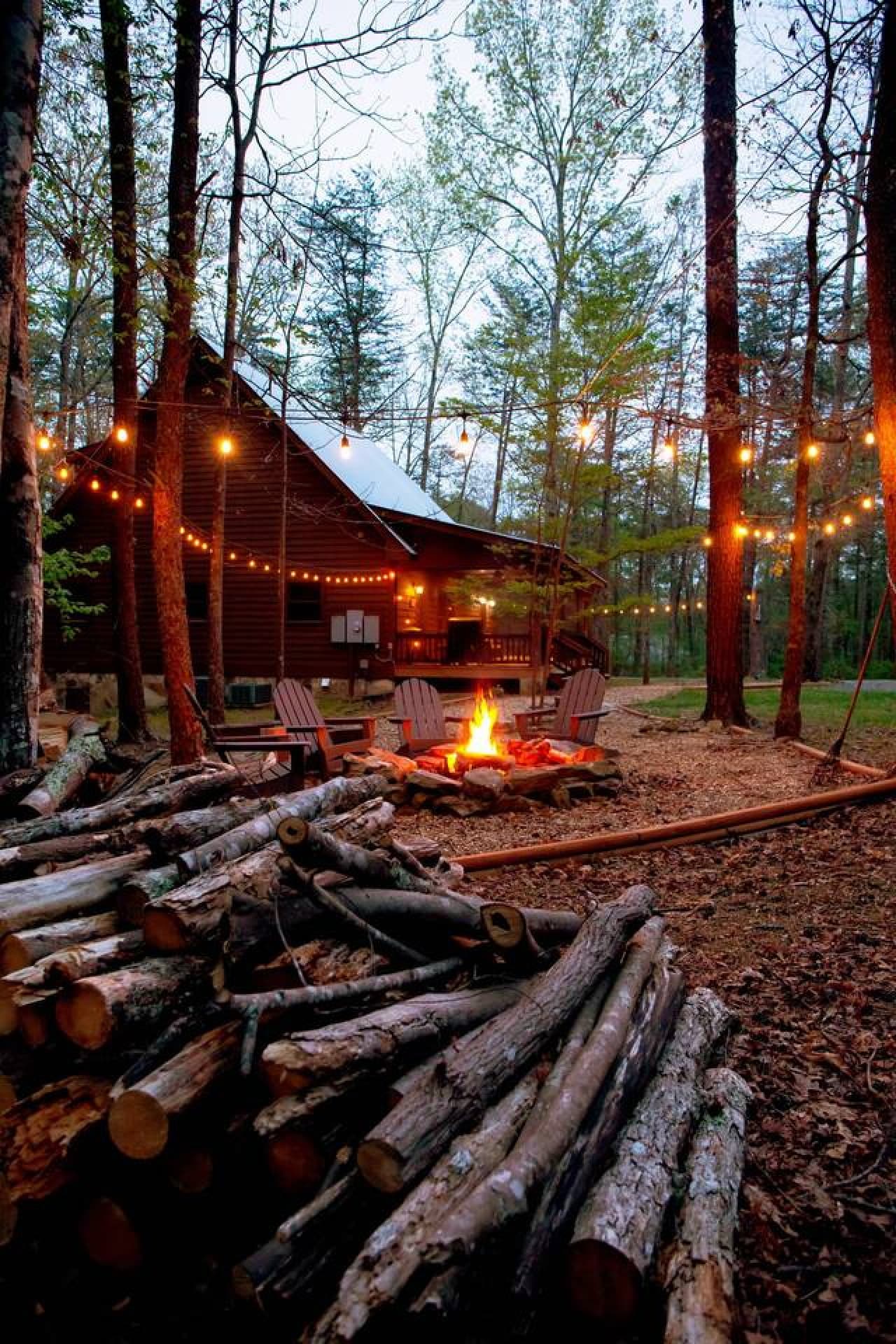 Wood is provided for the fire pit.