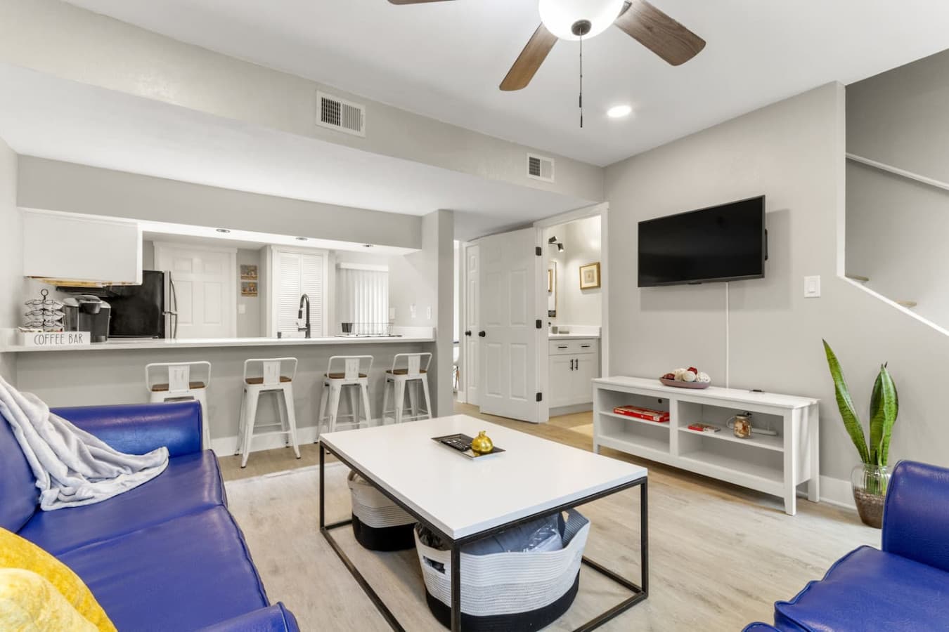 Whether it's movie night or a quiet afternoon, this spacious living area offers plenty of room to kick back and relax.