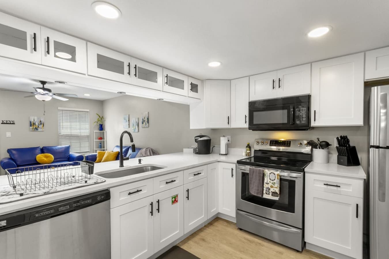 Equipped with all the essentials, this kitchen is perfect for creating home-cooked meals during your stay.