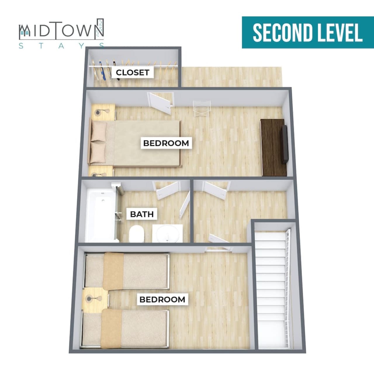 Take a peek at our floor plan to see how comfortable your stay can be!