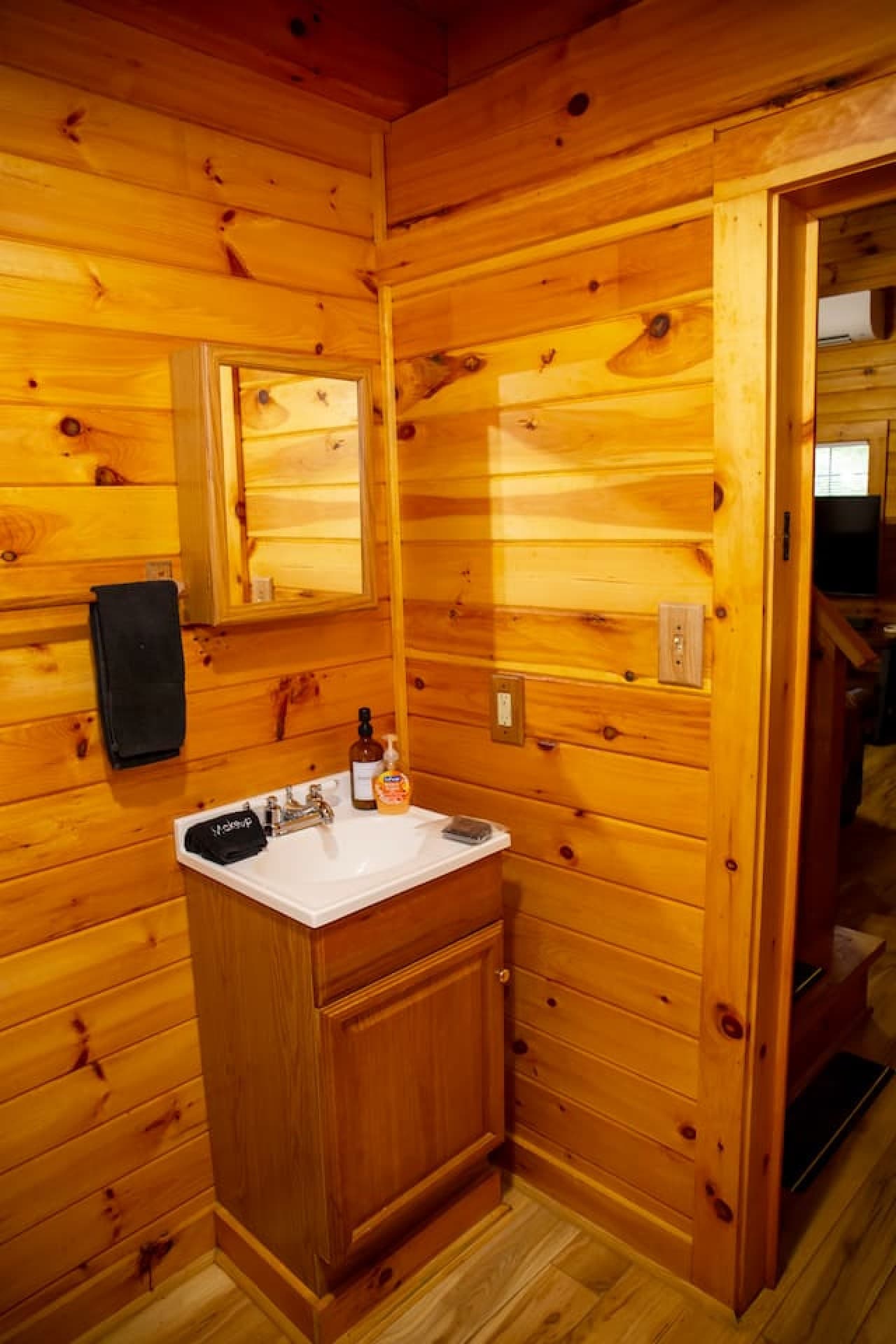 Vanity with some space for your personal items.