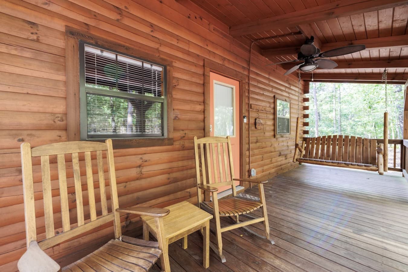 Perfect front porch to enjoy the mountain morning song and wildlife.