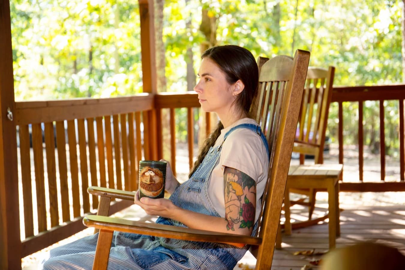 Enjoy your morning coffee in the front porch rocker watching the sun rise and the deer roam.