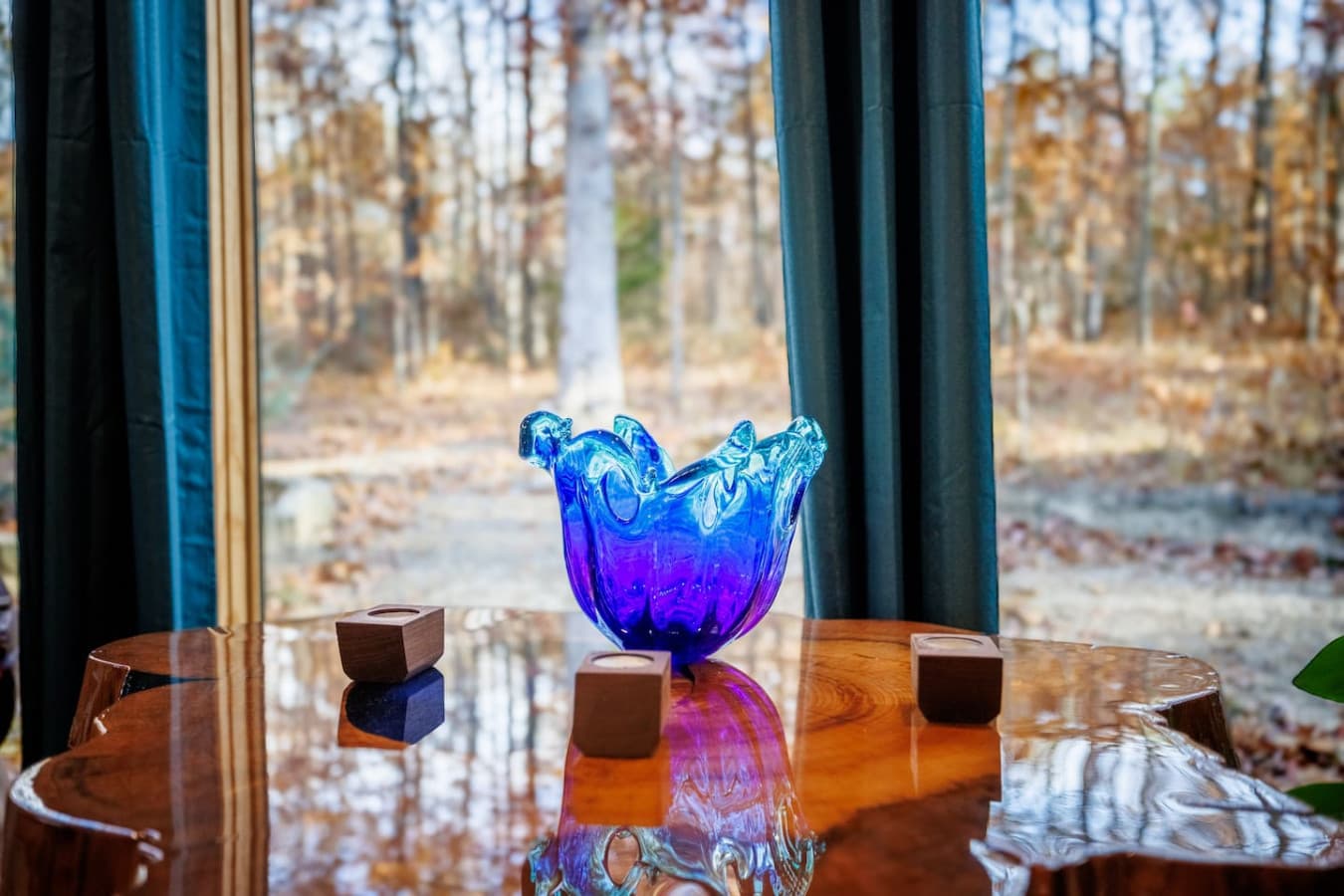 Unique glass decor for a bit of character.