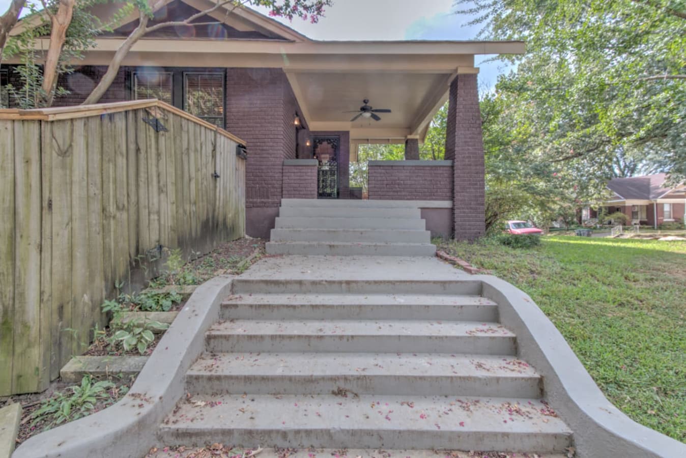 Stairs leading to the front door.