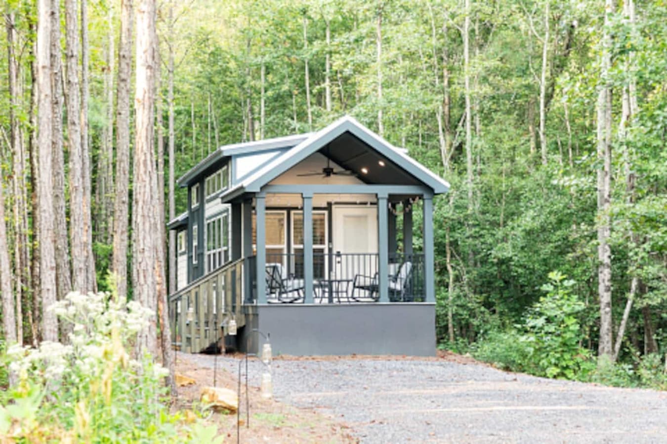 Front Exterior of Tikabee Timbers
- Gravel Driveway