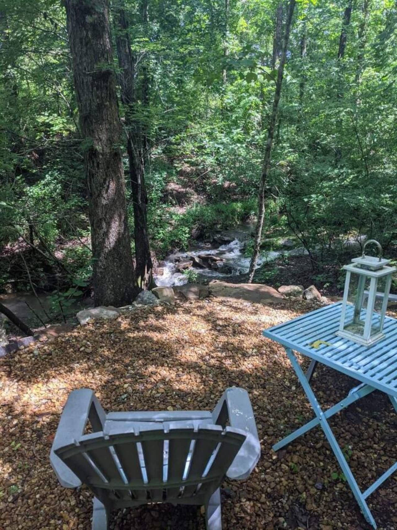 Patio by the creek.