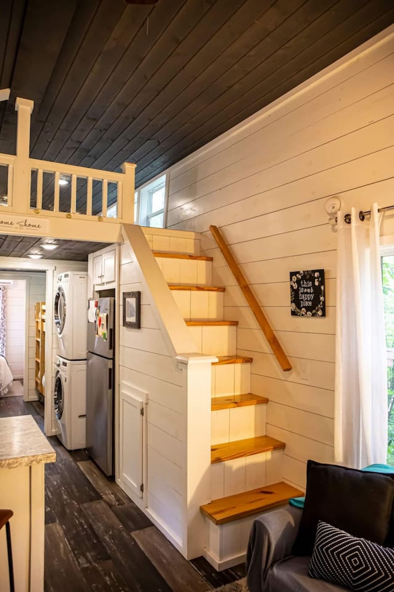 More than just stairs — an architectural statement. To the loft bedroom!