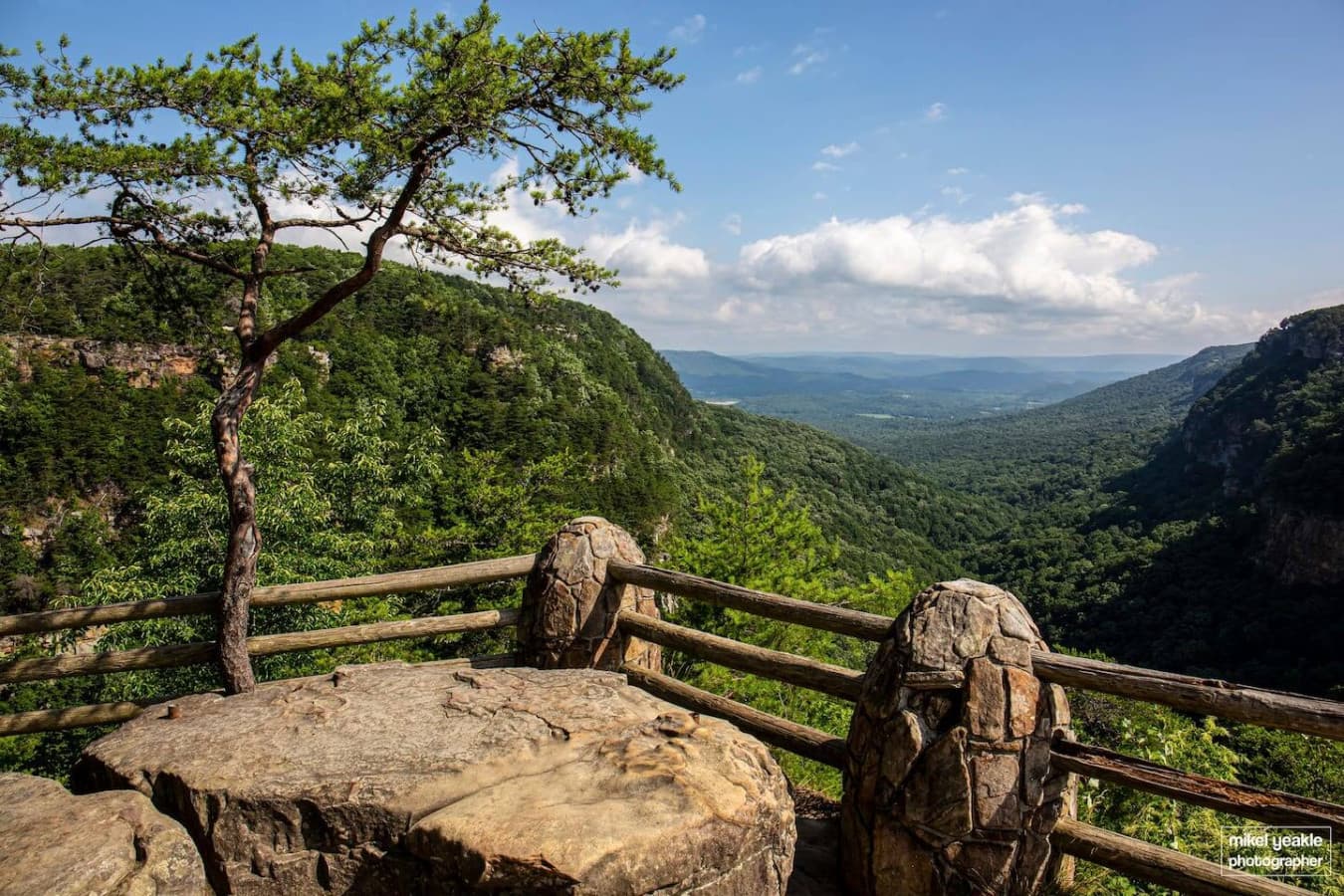 The West Rim trail at Cloudland Canyon State Park is one of our favorite hikes. The canyon is 31 miles from the Cricket By The Creek and has beautiful mountain and valley views. Follow the West Rim Trail to two waterfalls.