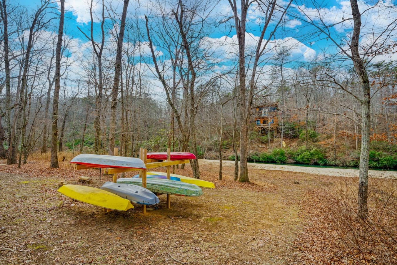 Adventure is right outside your door—grab a kayak and enjoy a scenic float through this peaceful stretch of water.