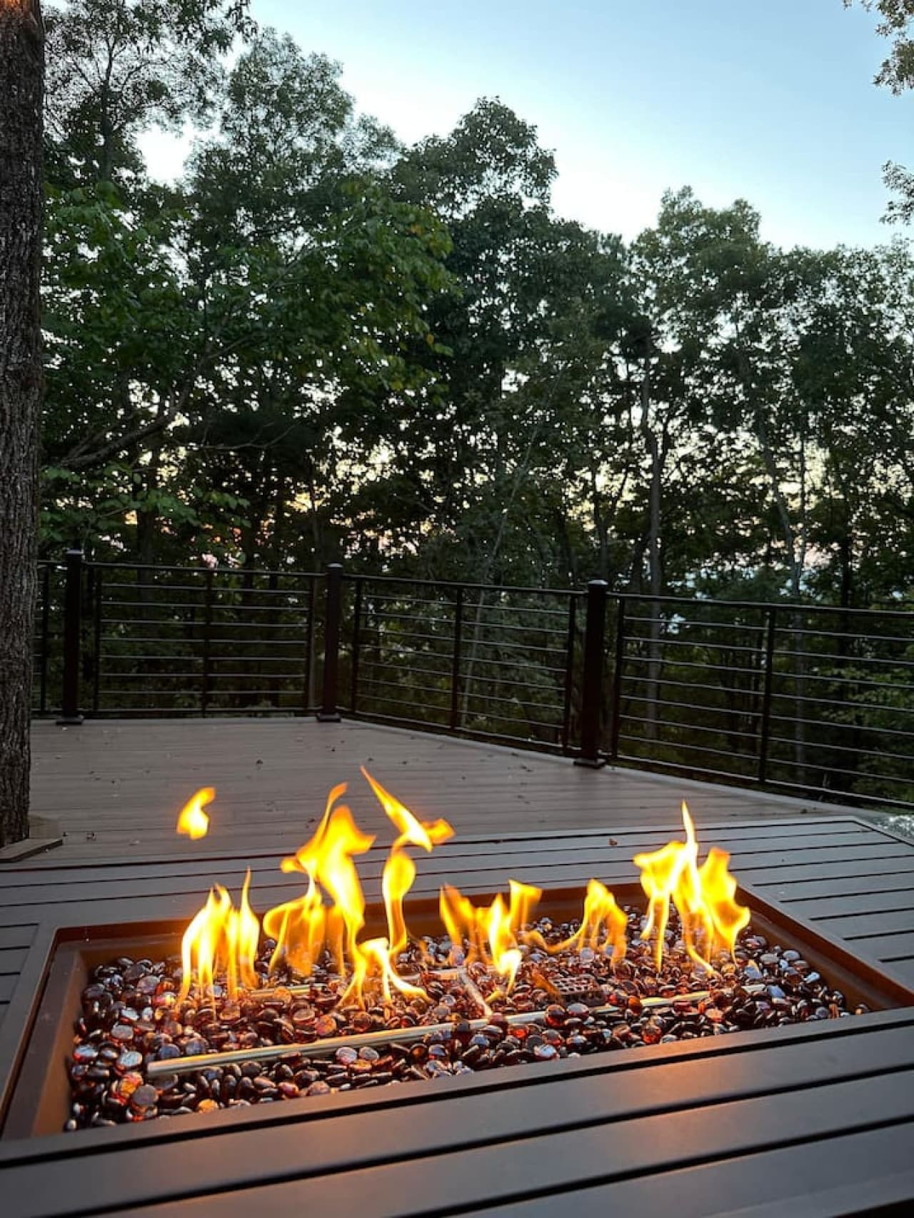 Firepit and Sunset Views on Back Deck