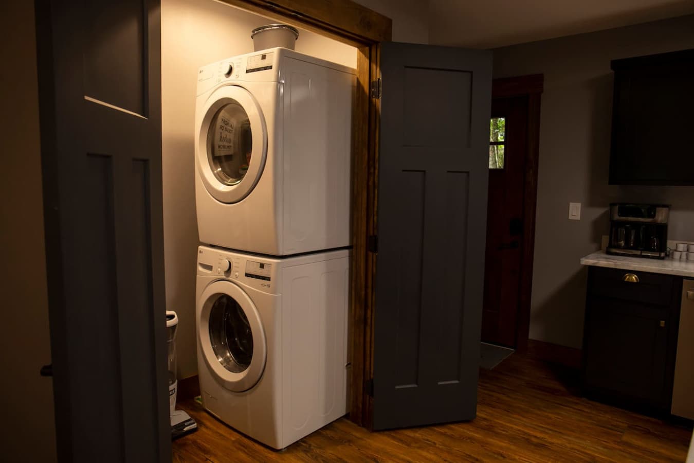 Stacked washer and dryer