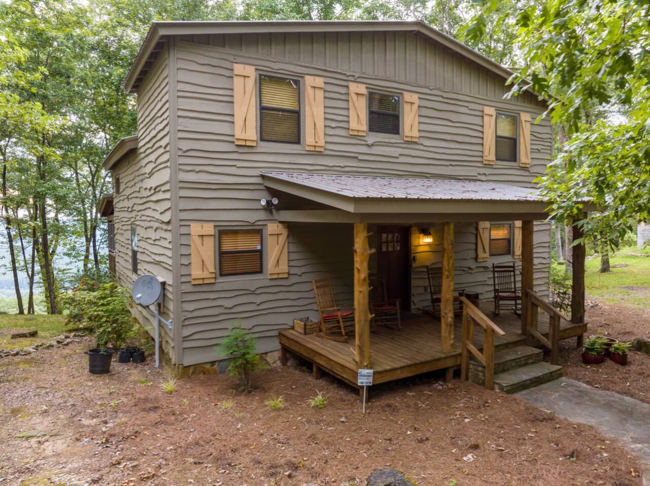 Cozy front porch with rockers.
