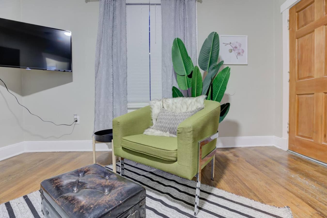 A cozy corner for streaming, reading, or relaxing.