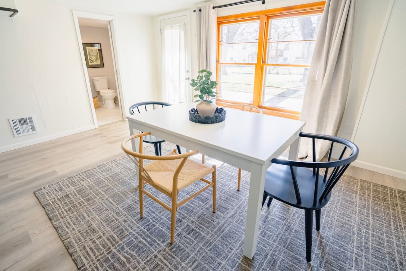 Additional seating and table space in the game room for working, meals, or board games.
