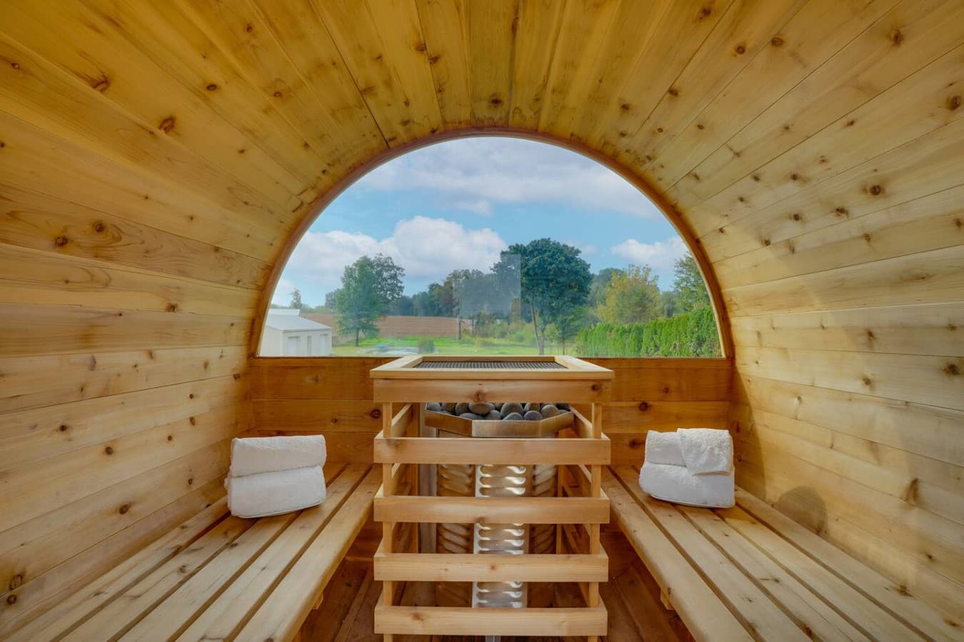 Relax and unwind in the private sauna, the perfect spot to recharge after a day of exploring.