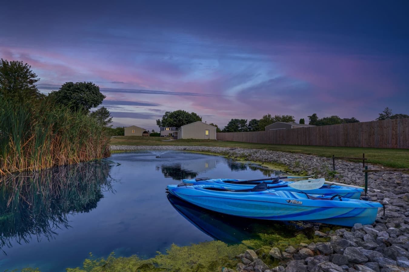 Private pond.
