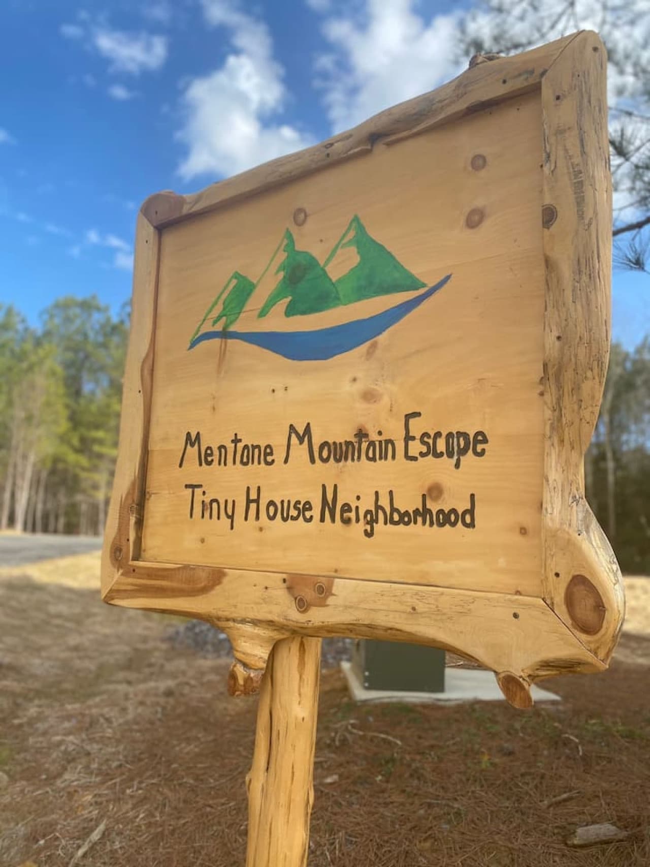 The Royal Iris is located within the tiny house neighborhood, Mentone Mountain Escape