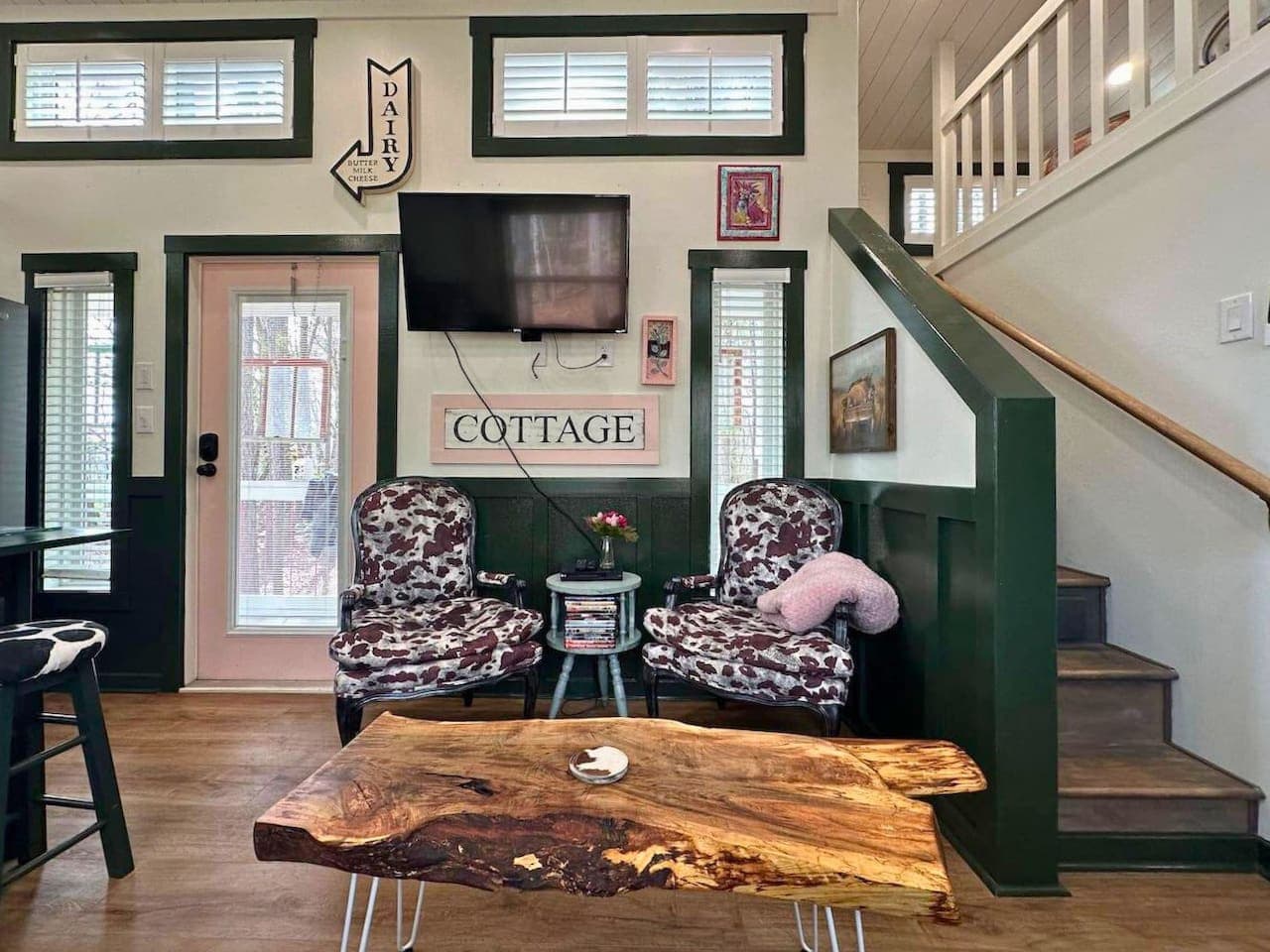 Cow chairs in the living room!