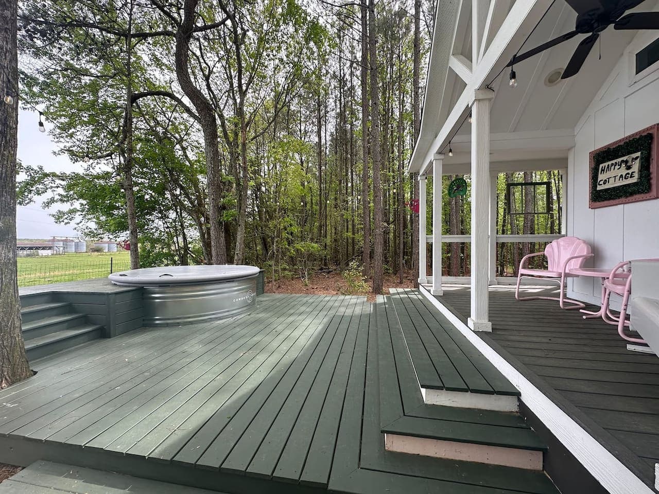 Front Porch with stunning views and a heated pool.