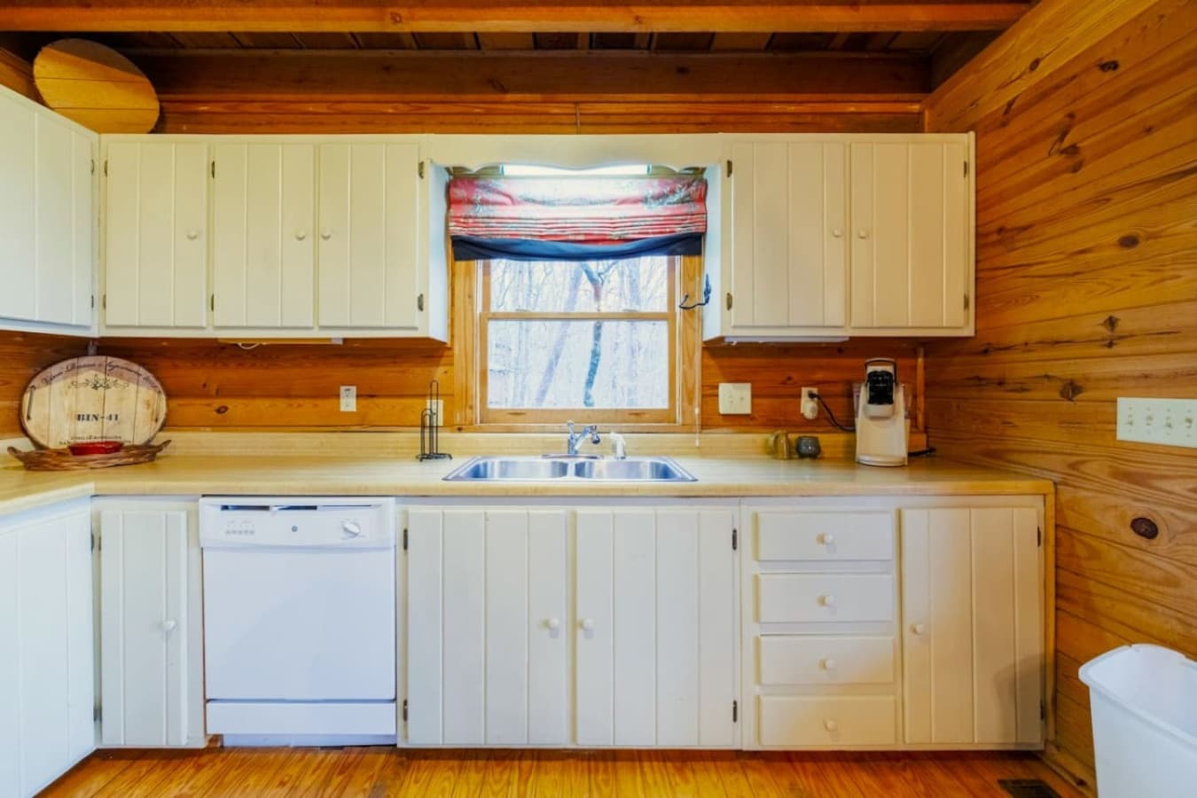 Kitchen includes a dishwasher plus both drip and Keurig coffee makers for your convenience.