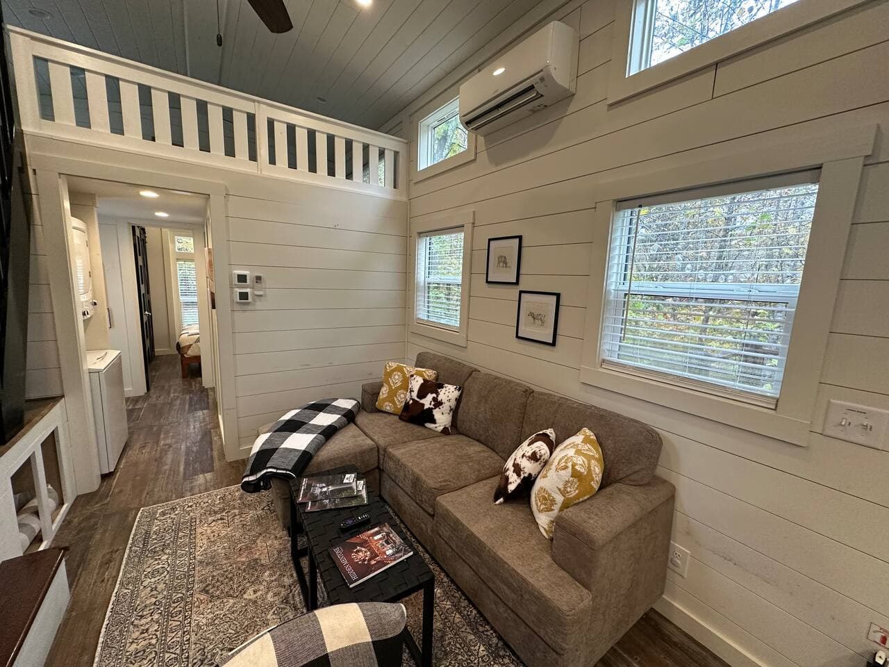 Moon River Mentone 1: Curl up on the comfy sofa after a day of exploring the mountains.