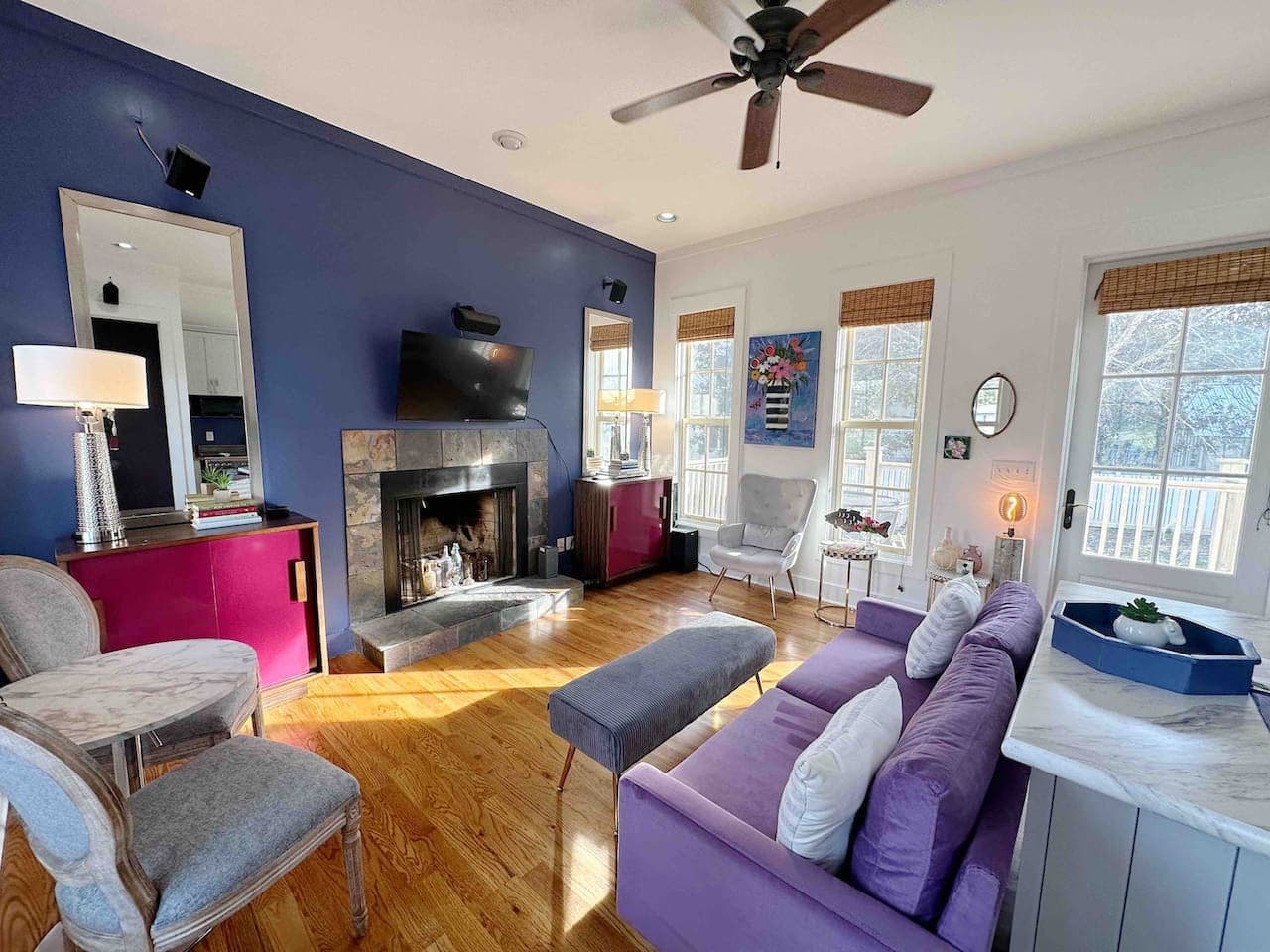 Unwind in the cozy living room after a day of adventure, with plenty of space to stretch out and relax.